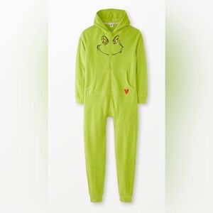 🎄 Hanna Andersson Dr. Seuss Grinch Adult Fleece Jumpsuit – L/XL – NWOT